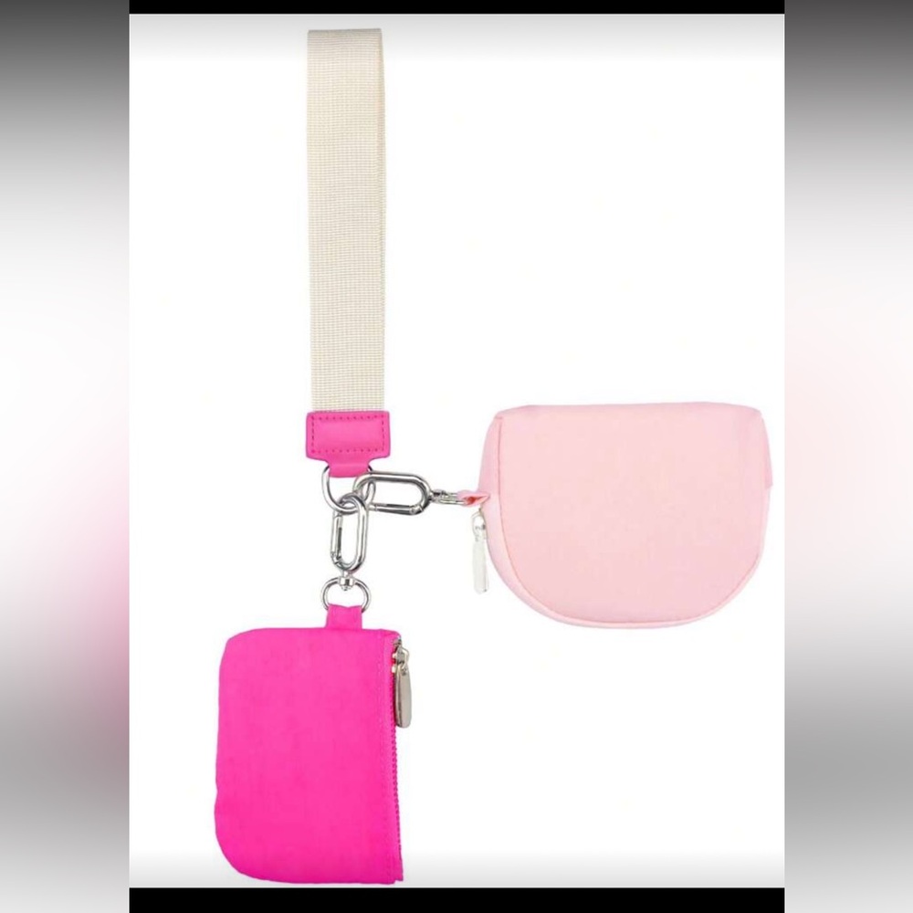 SHEIN Pink and Cream Clutch & Wristlet Set